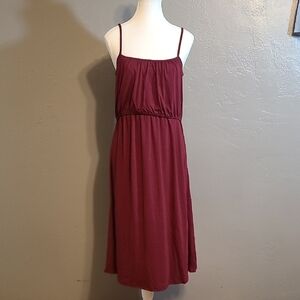 Elegant Burgundy Spaghetti Strap Dress Womens Small Adjustable Straps NWOT